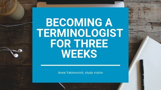 Becoming a terminologist for three weeks