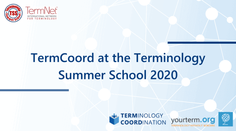 TermCoord at the Terminology Summer School 2020