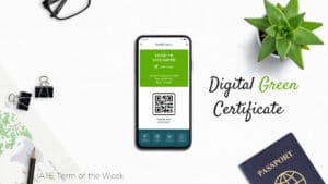 Digital Green Certificate Illustration for Audio