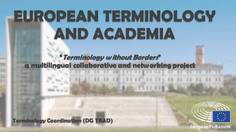 European Terminology & Academia: University NOVA of Lisbon and the TermCoord team