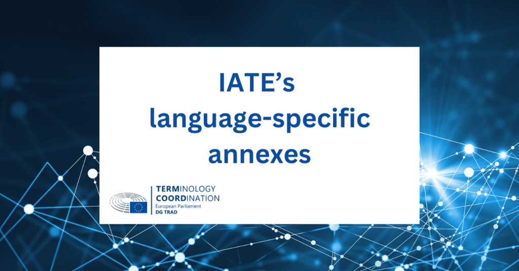 IATE’s language-specific annexes banner