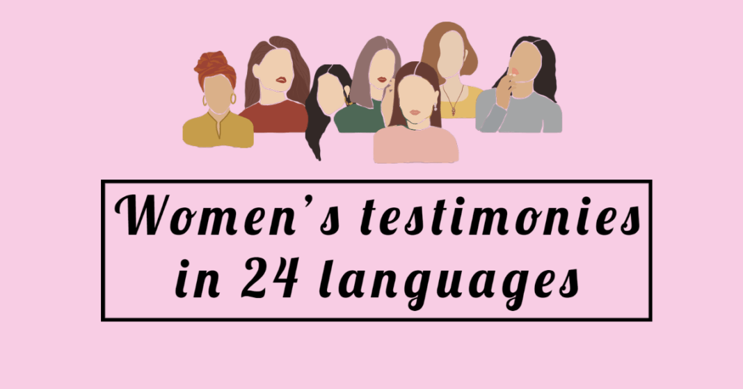 Women's testimonies in 24 languages