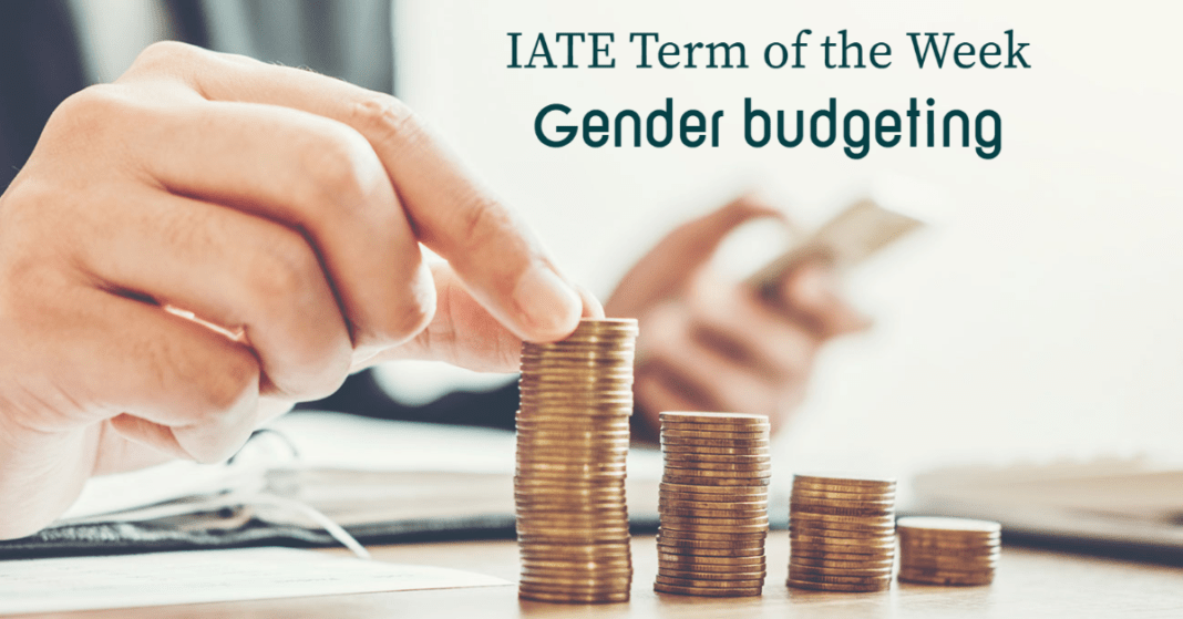 IATE Term of the week banner: Gender budgeting.